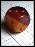 Dice : Dice - 6D Pipped - Red Gold Split Bakelite Large 1.125 - Ebay Oct 2014